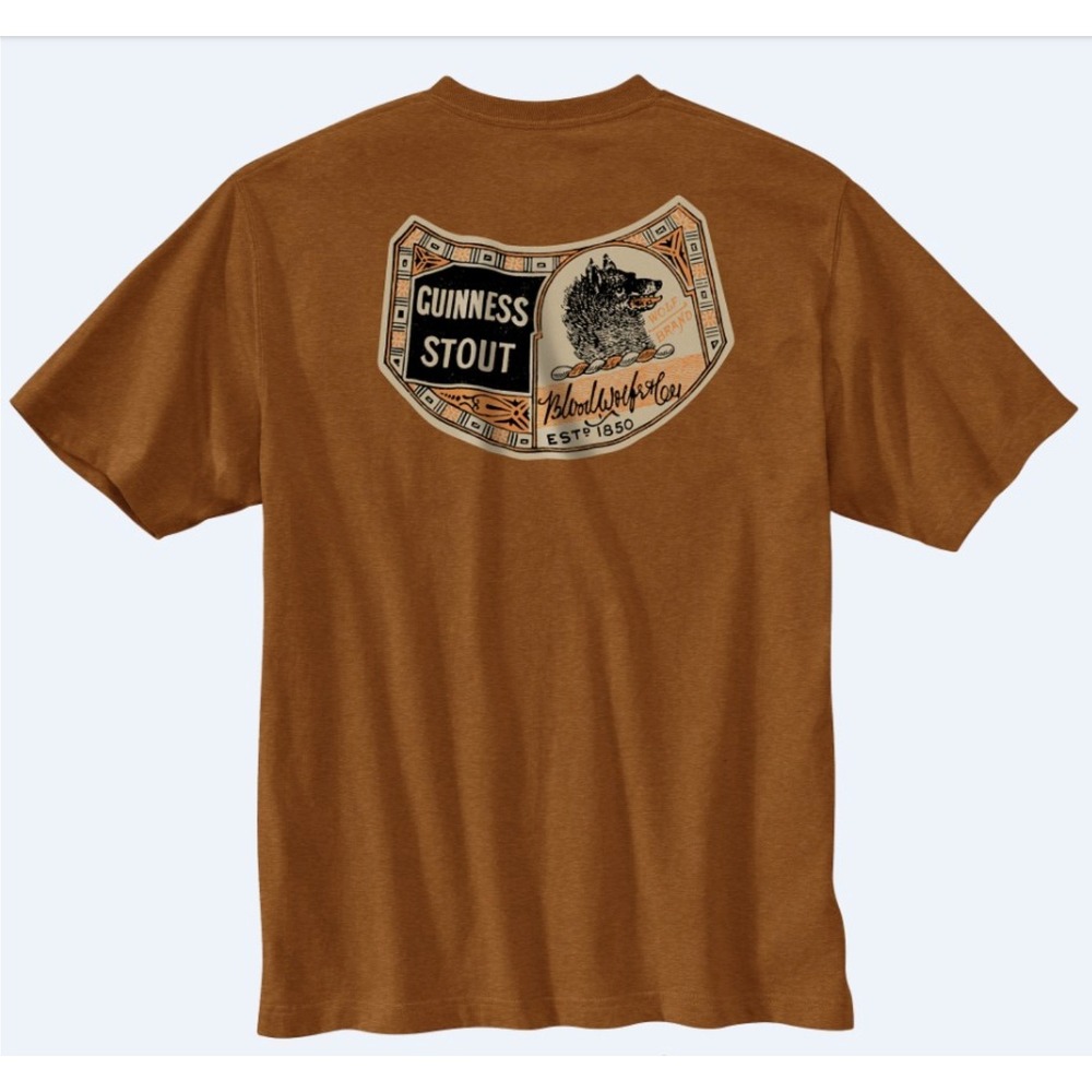 Carhartt x Guinness Stout T-Shirt‎ Brown Size Small NWOT